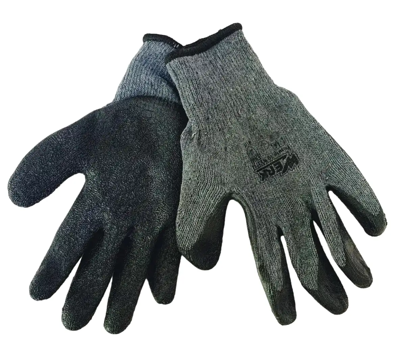 Рукавички трикотажні сірі з латексним покриттям (чорний) р.10 WERK